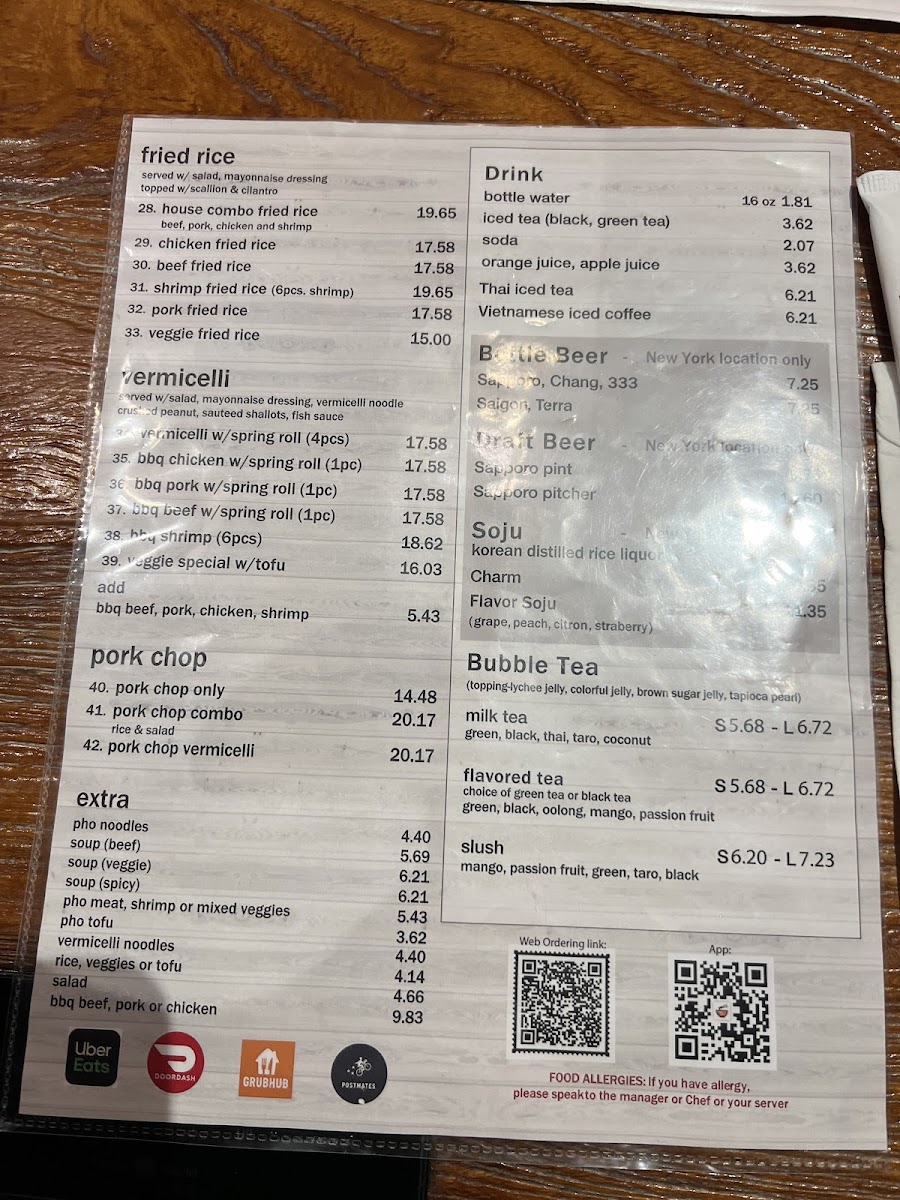 Menu Pho Che Fort Lee-1