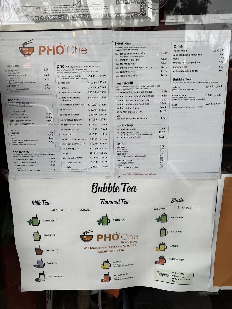 Menu Pho Che Fort Lee-7
